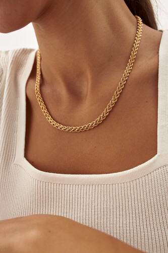 By Golden House - Rope Örgü Zincir Kolye