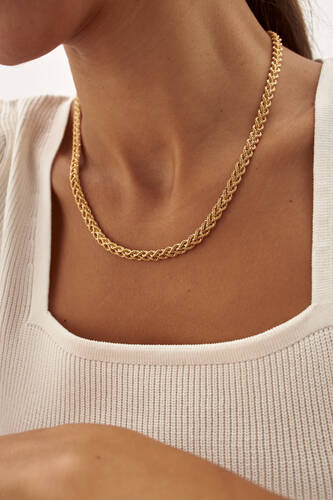 By Golden House - Rope Örgü Zincir Kolye