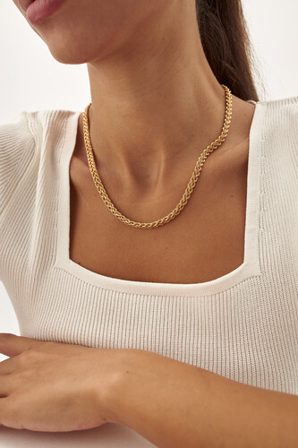 By Golden House - Rope Örgü Zincir Kolye (1)