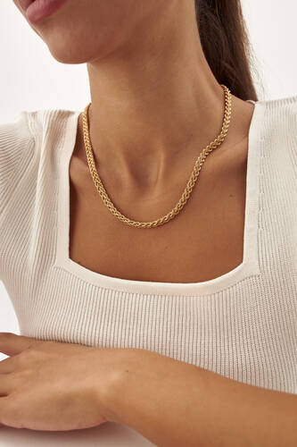 By Golden House - Rope Örgü Zincir Kolye (1)