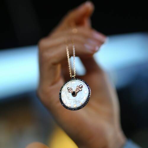 By Golden House - Saat Kadran Kolye