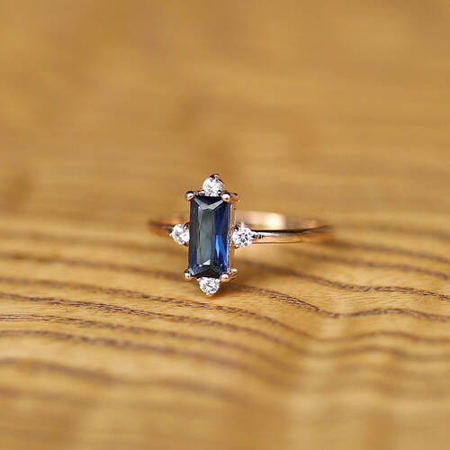 By Golden House - Safir Rengi Baget Yüzük (1)