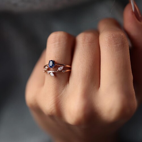 By Golden House - Safir Yaprak Pırlanta Yüzük (1) By Golden House - Safir Yaprak Pırlanta Yüzük (1)