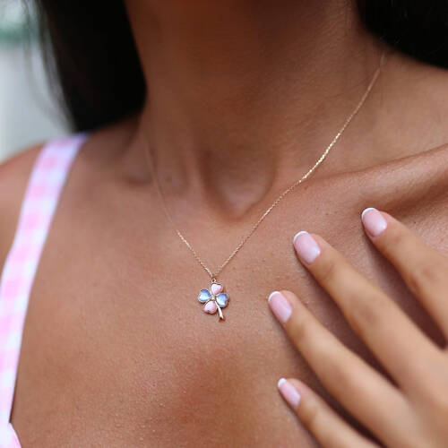 By Golden House - Sedef Taşlı Yonca Kolye