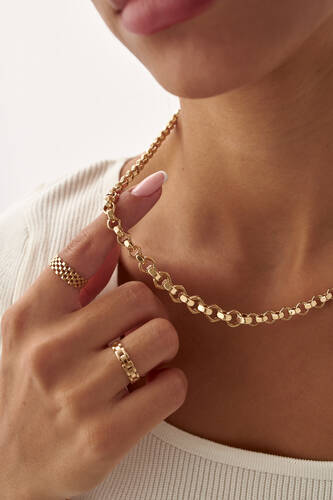 By Golden House - Seramik Rolo Doç Zincir Kolye