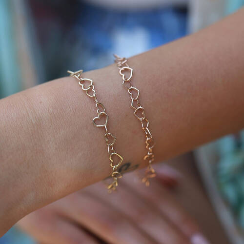 By Golden House - Sıralı Kalp Bileklik