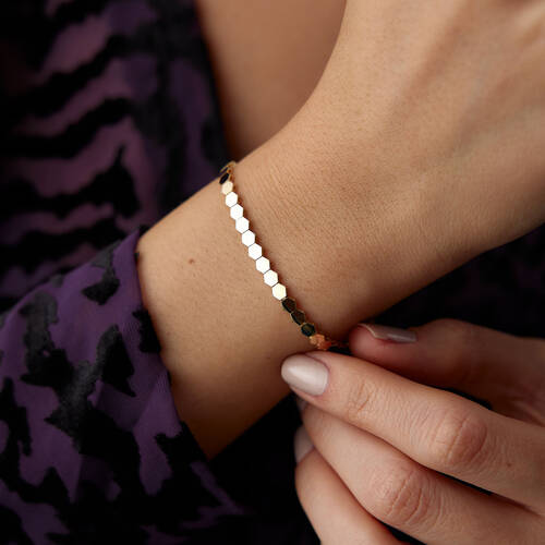 By Golden House - Sıralı Petek Bileklik