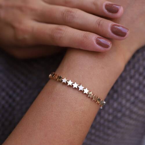 By Golden House - Sıralı Yıldız Bileklik