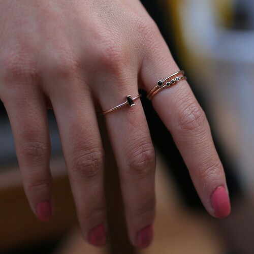 By Golden House - Siyah Baget Taşlı Kombin