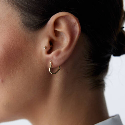 By Golden House - Slim Kalp Halka Küpe