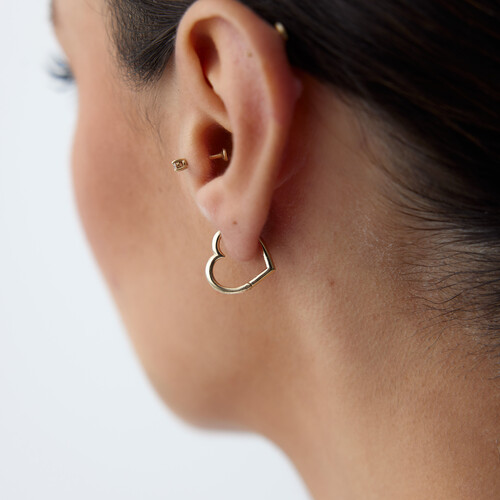 By Golden House - Slim Kalp Halka Küpe (1)