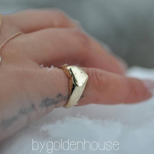 By Golden House - Şövalye Kalp Yüzük (1)