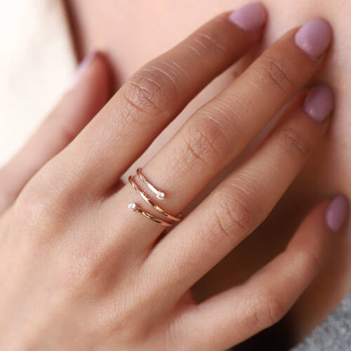 By Golden House - Spiral Yüzük By Golden House - Spiral Yüzük