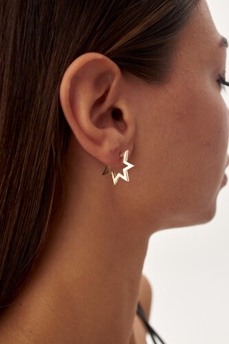 By Golden House - Star Halka Küpe By Golden House - Star Halka Küpe