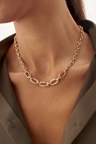 By Golden House - Süzme Oval Doç Zincir Kolye By Golden House - Süzme Oval Doç Zincir Kolye