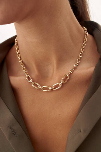 By Golden House - Süzme Oval Doç Zincir Kolye