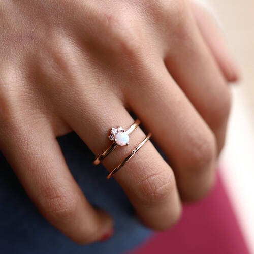 By Golden House - Taç Opal Yüzük Kombin