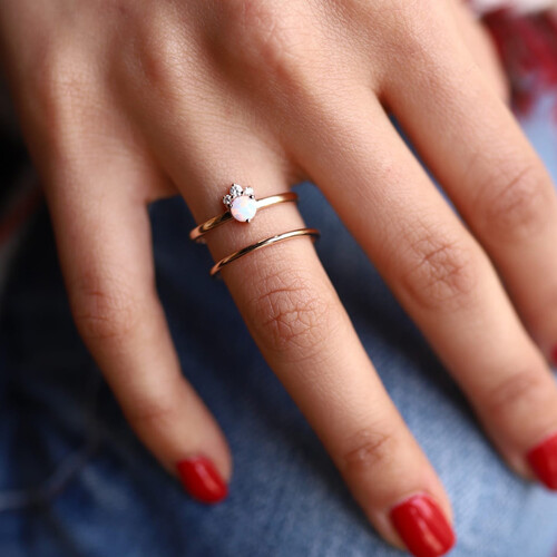 By Golden House - Taç Opal Yüzük Kombin (1)