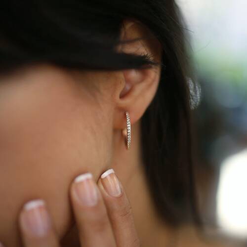 By Golden House - Tamtur Pırlanta Halka Küpe