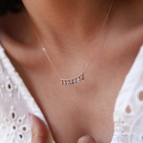 By Golden House - Tasarım Göz Sallantılı Kolye By Golden House - Tasarım Göz Sallantılı Kolye