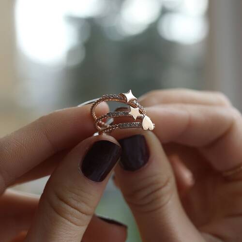 By Golden House - Taşlı Figür Yüzük