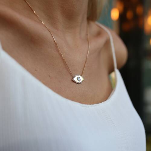 By Golden House - Taşlı Göz Kolye (1)