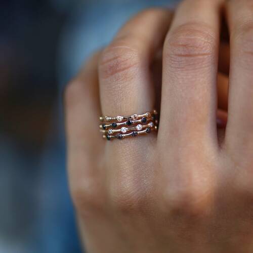 By Golden House - Taşlı Kemik Yüzük (1)