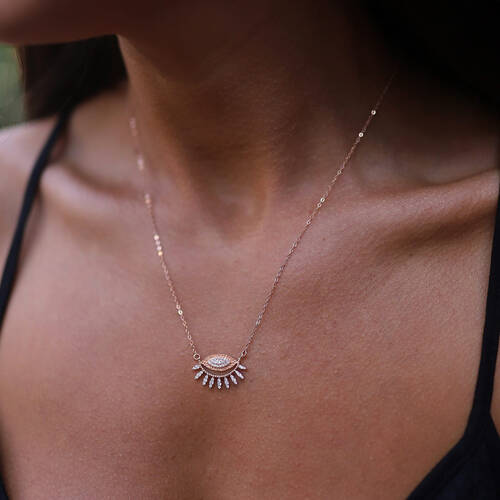 By Golden House - Taşlı Kirpik Kolye (1)