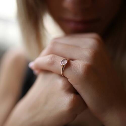 By Golden House - Taşlı Mini Şövalye Yüzük