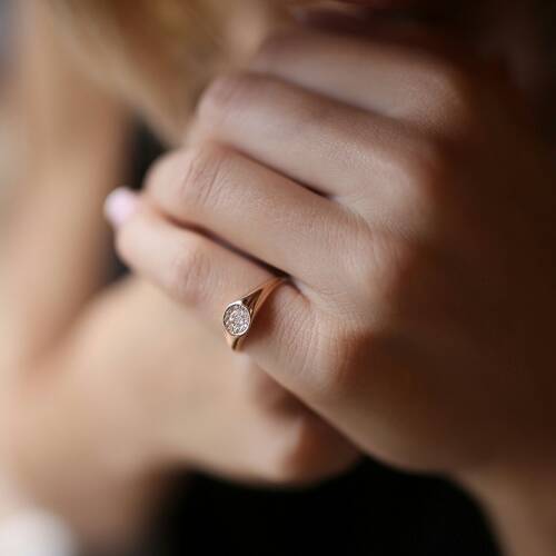 By Golden House - Taşlı Mini Şövalye Yüzük (1)