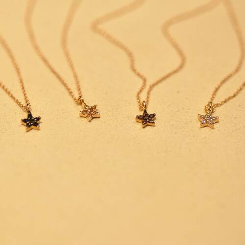 By Golden House - Taşlı Mini Yıldız Kolye (1)