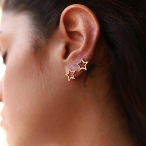 By Golden House - Taşlı Yıldız Küpe By Golden House - Taşlı Yıldız Küpe