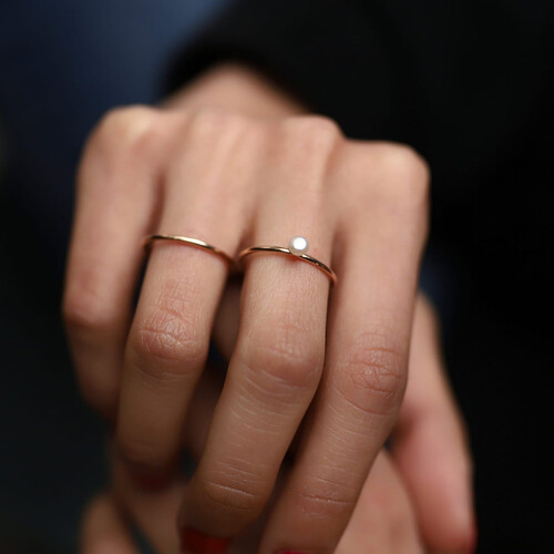 By Golden House - Tek İncili Yüzük By Golden House - Tek İncili Yüzük