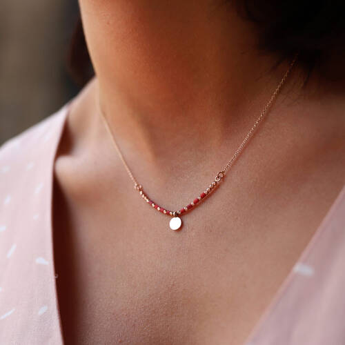 By Golden House - Tek Pullu Mercan Kolye