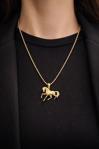 By Golden House - The Horse Madalyon Kolye (1)