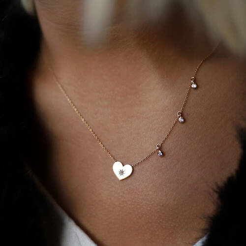 By Golden House - Tohum Sallantılı Kalp Kolye