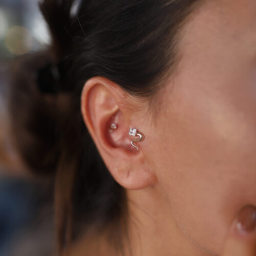By Golden House - Yılan Tragus Piercing By Golden House - Yılan Tragus Piercing