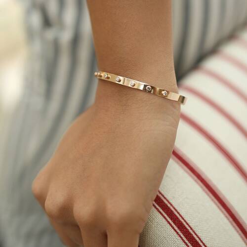 By Golden House - Tohum Taşlı Kemer Bilezik