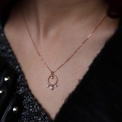 By Golden House - Tohum Taşlı Pırlanta Kolye