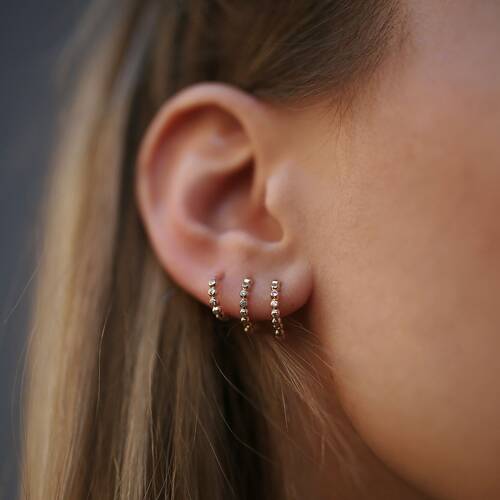 By Golden House - Topik Mini Halka Küpeler (1)