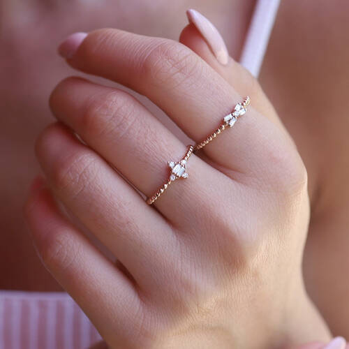 By Golden House - Topikal Baget Kombin Yüzük By Golden House - Topikal Baget Kombin Yüzük