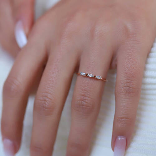 By Golden House - Tria Baget Yüzük