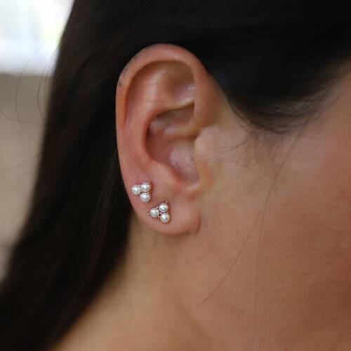 By Golden House - Tria İnci Küpe