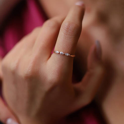 By Golden House - Tria Markiz Yüzük