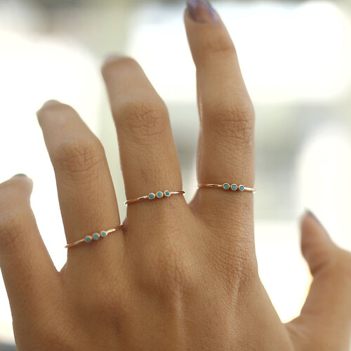 By Golden House - Tria Renkli Yüzük