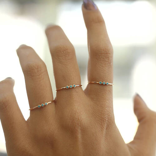 By Golden House - Tria Renkli Yüzük