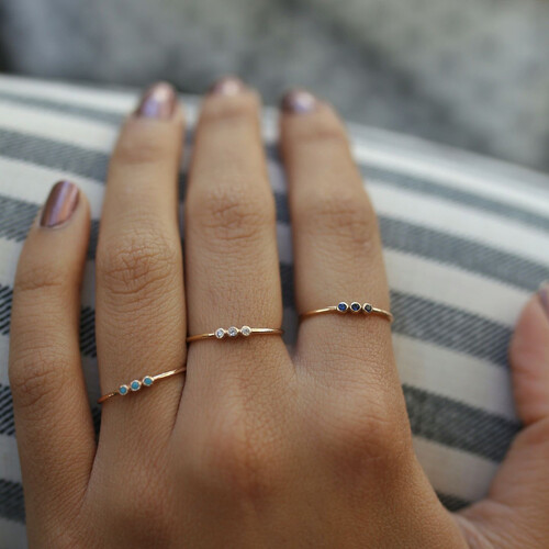 By Golden House - Tria Renkli Yüzük (1)