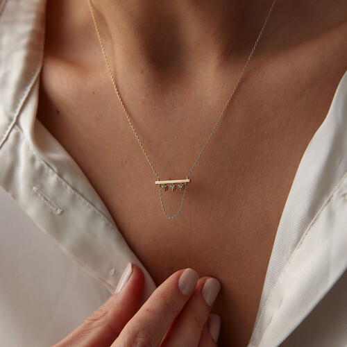 By Golden House - Tria Tohum Pırlanta Kolye (1)