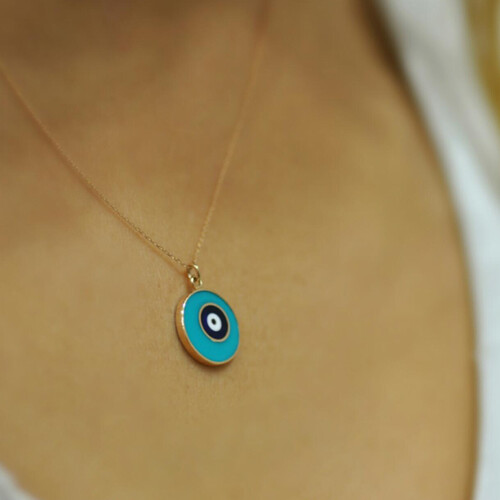 By Golden House - Turkuaz Mine Nazar Kolye By Golden House - Turkuaz Mine Nazar Kolye