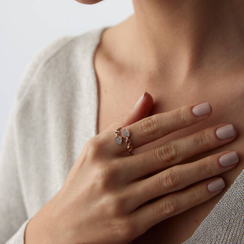 By Golden House - Twin Drops Pırlanta Yüzük (1)